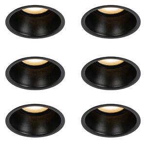 6 db-os süllyesztett spotlámpa szett fekete GU10 50 mm IP44 - Dept