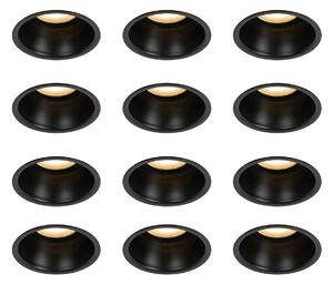 12 db fekete GU10 beépíthető spotlámpa szett 50 mm IP44 - Dept