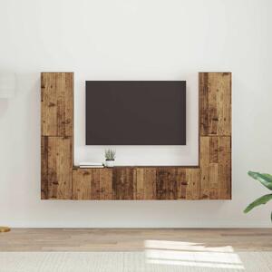 TV szekrény garnitúra 6 db Antik Fa Szerelt Fa