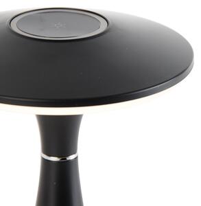 Fekete asztali lámpa LED 3 fokozatban szabályozható IP44 újratölthető - Espace