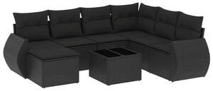 VidaXL Polyrattan Kerti Ülőgarnitúra - 8 részes - Fekete