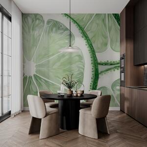 Fotótapéta Citrus körök utánzat vízfesték zöld árnyalatú, Étel és ital fotótapéta, w03026 : Uwalls.hu