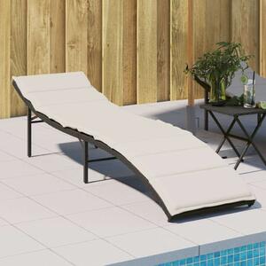 VidaXL Napozóágy - Polyrattan - Fekete - 199cm