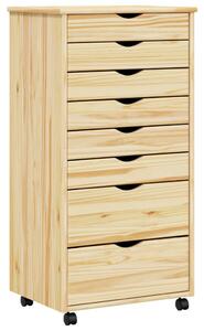 Görgős szekrény fiókokkal MOSS 53 x 39 x 103 cm Tömör fenyőfa