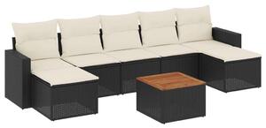 VidaXL Polyrattan Kerti Ülőgarnitúra - 8 részes - Fekete