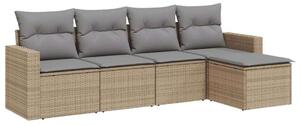 VidaXL Polyrattan Kerti Ülőgarnitúra - 5 részes - Bézs