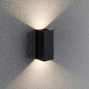 Paulmann Flame kültéri fali 2 izzós 15,5cm antr., Fekete, Alumínium, Modern