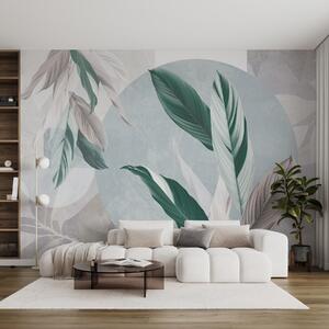 Fotótapéta Modern és absztrakt geometrikus texturális kompozíció részletes levelekkel a zöld,, Természet fotótapéta, w08741v1 : Uwalls.hu
