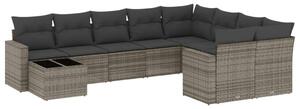 VidaXL Polyrattan Kerti Ülőgarnitúra - 10 részes - Szürke