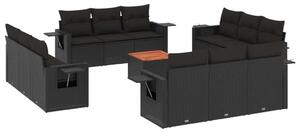 VidaXL Polyrattan Kerti Ülőgarnitúra - 13 részes - Fekete
