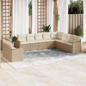 VidaXL Polyrattan Kerti Ülőgarnitúra - 10 részes - Bézs