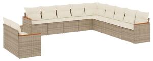 VidaXL Polyrattan Kerti Ülőgarnitúra - 11 részes - Bézs