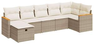 VidaXL Polyrattan Kerti Ülőgarnitúra - 7 részes - Bézs