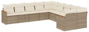 VidaXL Polyrattan Kerti Ülőgarnitúra - 10 részes - Bézs