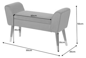 Design ülőpad Dafina 90 cm szürke bársony