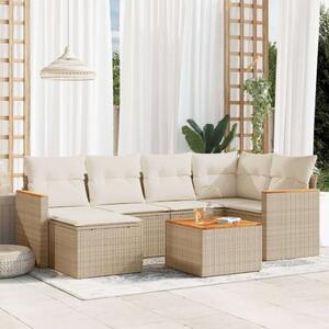 VidaXL Polyrattan Kerti Ülőgarnitúra - 7 részes - Bézs