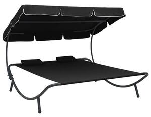 VidaXL Két Személyes Napozóágy - Fekete - 200x173cm