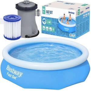 Bestway 57270 Korfu Felfújható medence vízforgatóval és szűrővel 76x305cm - kék