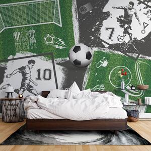 Fotótapéta Labdarúgók, labda és pálya, Fotótapéta tini szoba, Fotótapéta tini szoba futball, w03121 : Uwalls.hu