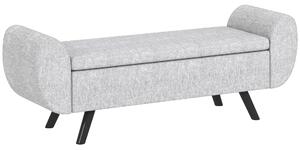 HOMCOM Tárolópad Kartámasszal Szövet és Gumifa 132x42x50 cm Szürke