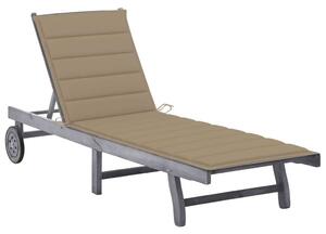 VidaXL Akácfa Napozóágy - 200 cm - Szürke