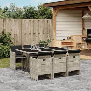 VidaXL Polyrattan Kerti Étkezőgarnitúra - 7 részes