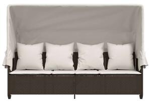VidaXL Napozóágy - Barna Polyrattan - 204cm