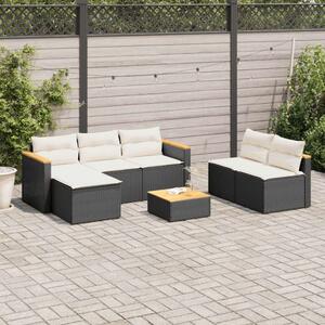VidaXL 5 részes Kerti Kanapé Szett - Polyrattan - Fekete