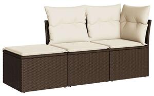 VidaXL 3 részes Polyrattan Kerti Ülőgarnitúra - Barna