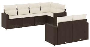 VidaXL Polyrattan Kerti Ülőgarnitúra - 7 részes - Barna