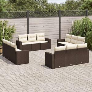 VidaXL Polyrattan Kerti Ülőgarnitúra - Barna - 12 részes