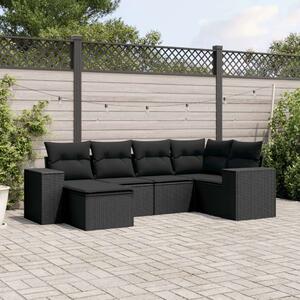 VidaXL Polyrattan Kerti Ülőgarnitúra - 6 részes - Fekete