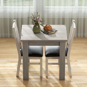 HOMCOM Masă de Dining Extensibilă pentru 4-6 Persoane din Lemn și Oțel, 140x80x77.5 cm, Gri și Nuanță Lemn