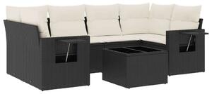 VidaXL Polyrattan Kerti Ülőgarnitúra - 7 részes - Fekete