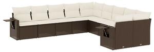 VidaXL Polyrattan Kerti Ülőgarnitúra - Barna - 10 részes