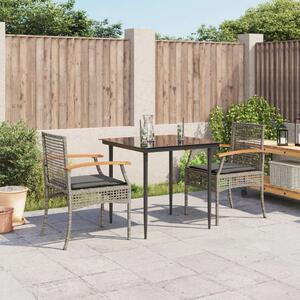 VidaXL Polyrattan Kerti Étkezőgarnitúra - 3 részes, Szürke