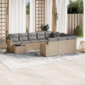 VidaXL Polyrattan Kerti Ülőgarnitúra - 11 részes - Bézs