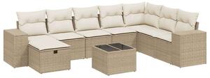 VidaXL Polyrattan Kerti Ülőgarnitúra - 9 részes - Bézs