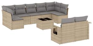 VidaXL Polyrattan Kerti Ülőgarnitúra - Bézs - 10 részes