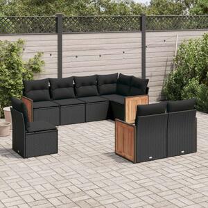 VidaXL Polyrattan Kerti Ülőgarnitúra - 8 részes - Fekete