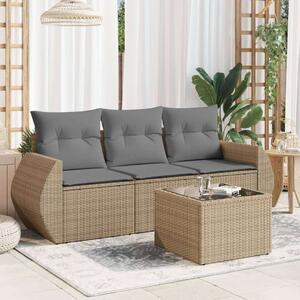 VidaXL Polyrattan Kerti Ülőgarnitúra - 4 részes - Bézs