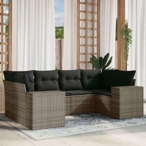 VidaXL Polyrattan Kerti Ülőgarnitúra - 6 részes - Szürke
