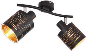 Globo Lighting Tunno mennyezeti lámpa 2x15 W fekete-arany 15342-2