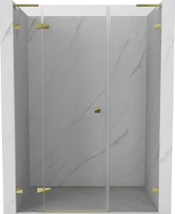 Mexen Lunar L, balra nyíló zuhanyajtó 120 cm, átlátszó üveg, arany profil, 834SL-120-050-50-00-L
