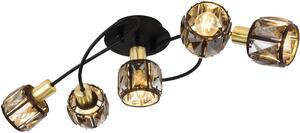 Globo Lighting Indiana mennyezeti lámpa 5x40 W fekete-füst színű -arany 54357-5B