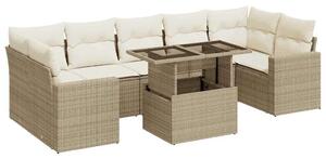 VidaXL Polyrattan Kerti Ülőgarnitúra - 8 részes - Bézs