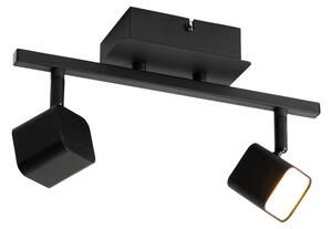 Modern fali lámpa fekete, LED-del, kapcsolóval, 2 fényű - Nola