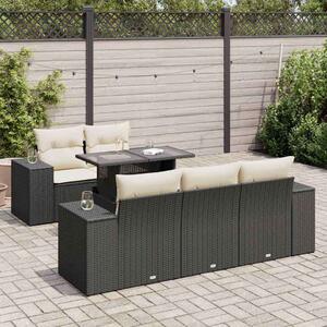 VidaXL Polyrattan Kerti Ülőgarnitúra - 6 részes - Fekete