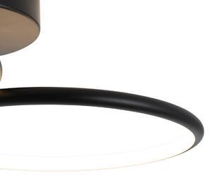 Mennyezeti lámpa fekete, LED 3 fokozatban szabályozható 2 lámpával - Joaniqa