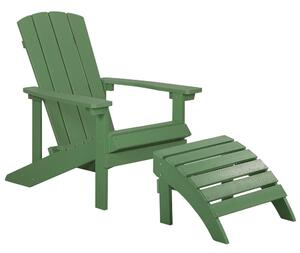 Zöld kerti szék lábtartóval ADIRONDACK